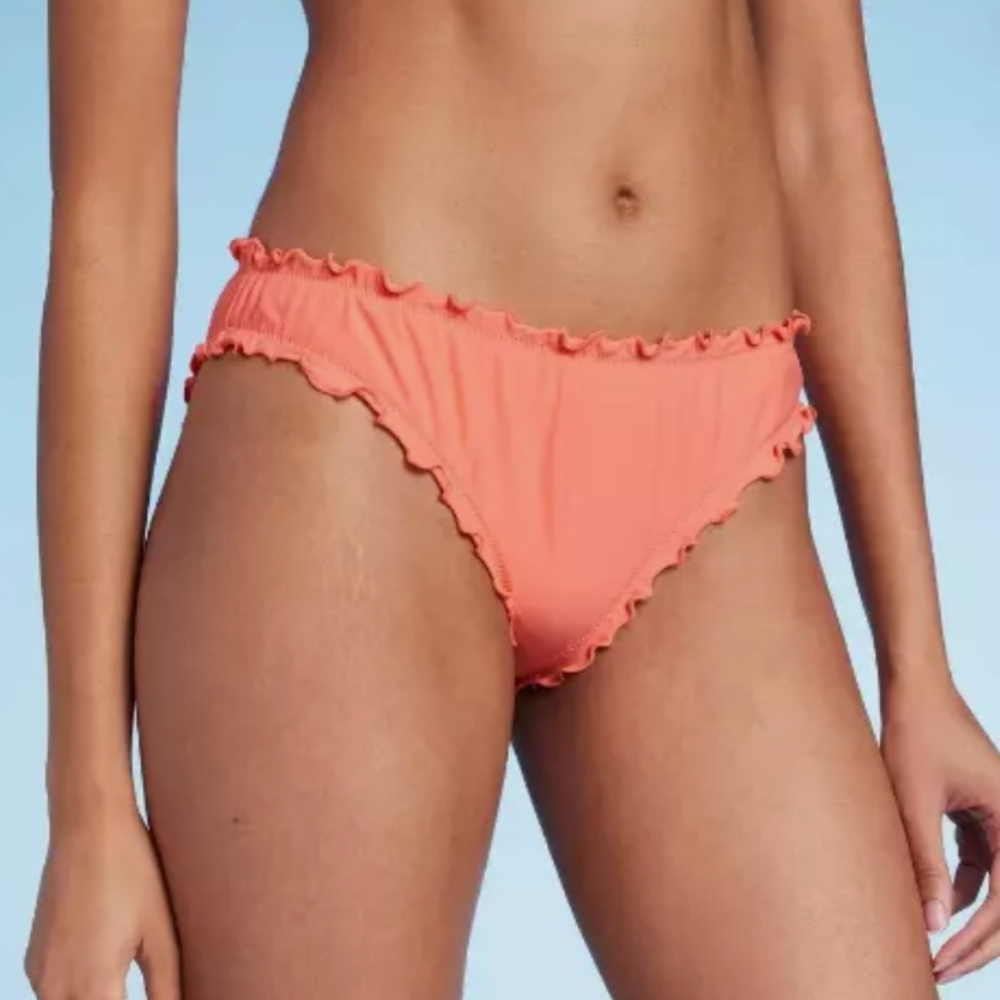 NEW RUFFLE CHEEKY PEACH swim Suit Bottoms Size LARGE